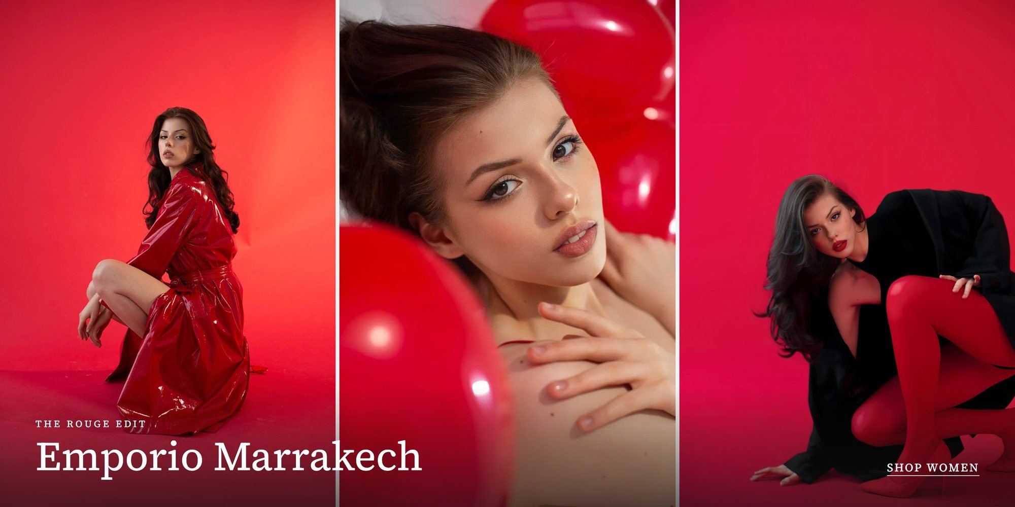 Alena, red editorial triptych – Emporio Models